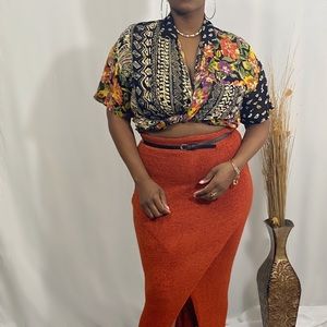 Mixed Print Vintage Top